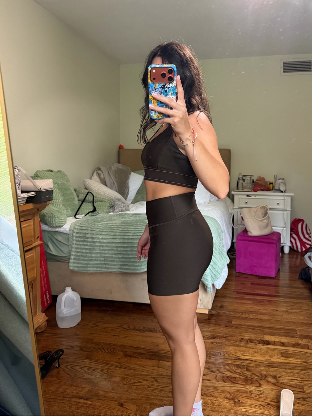 ALO Yoga Airlift Energy High-Rise Espresso Shorts - Picture 6 of 8
